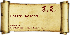 Bozzai Roland névjegykártya